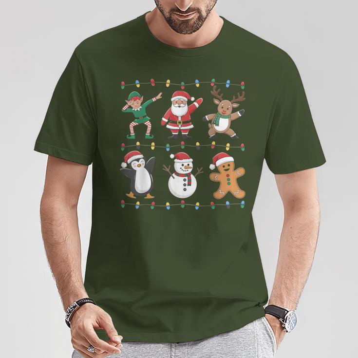 Christmas Reindeer Penguin Graphic With Santa Hat T-Shirt Lustige Geschenke