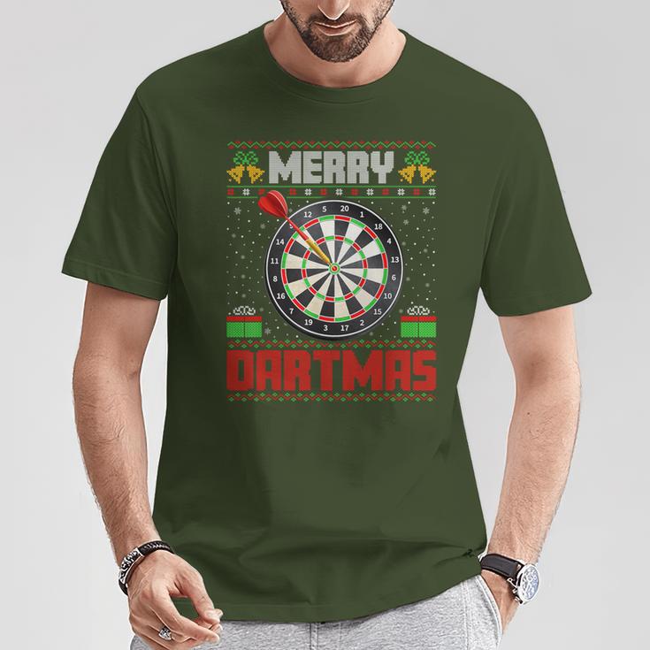 Dart Game Merry Dartmas Xmas Santa Ugly Dart's Christmas T-Shirt Lustige Geschenke