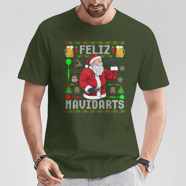 Ugly Christmas Darts Feliz Navidarts T-Shirt Lustige Geschenke