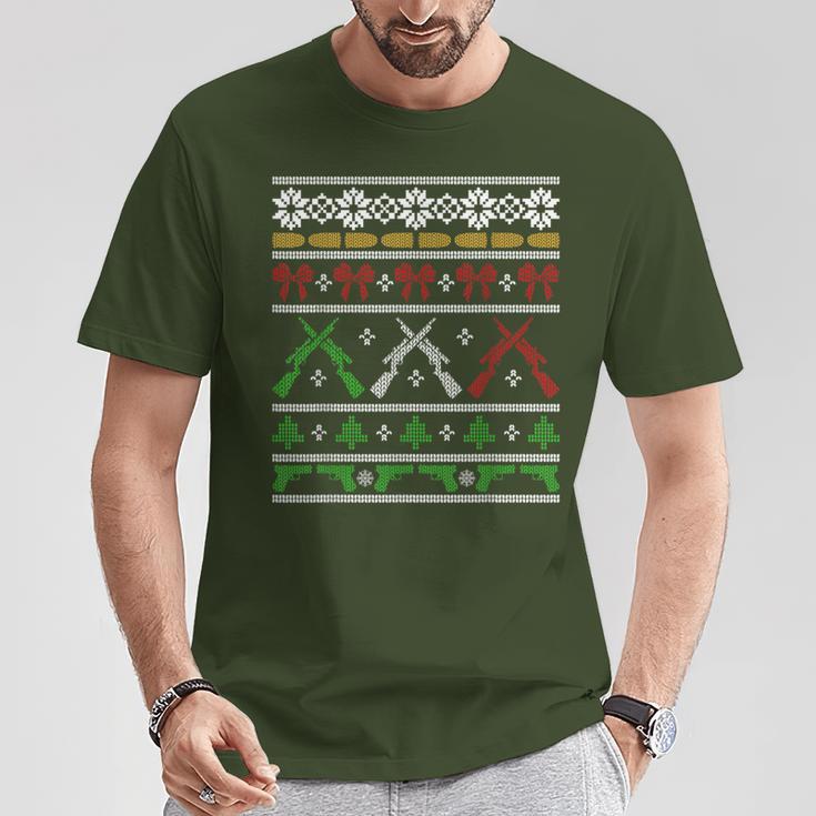 Guns For Christmas Ugly Sweater Gun Right Hunting Military T-Shirt Lustige Geschenke