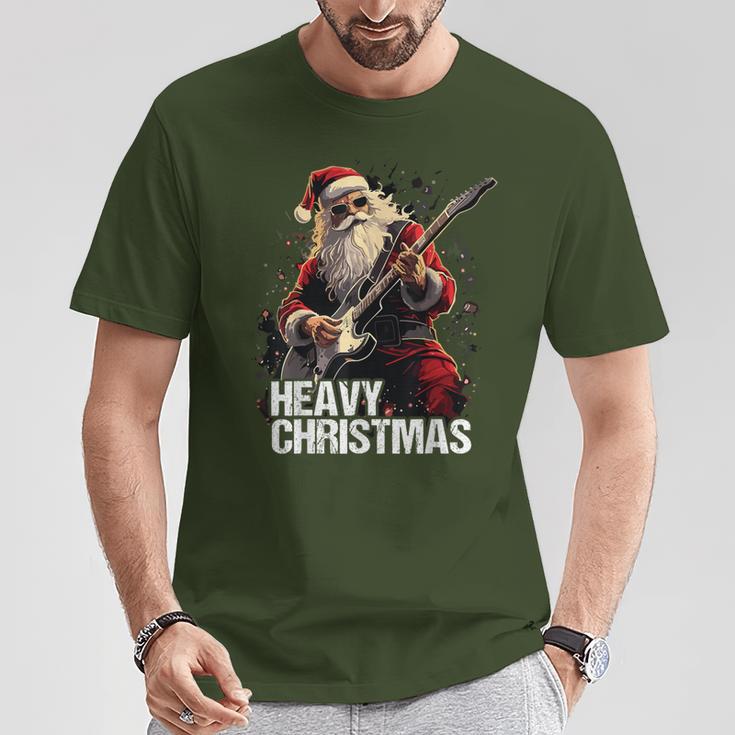 Heavy Christmas Santa Claus Guitar T-Shirt Lustige Geschenke