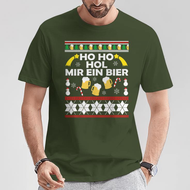 Hohoho Get Me A Beer Ugly Christmas T-Shirt Lustige Geschenke