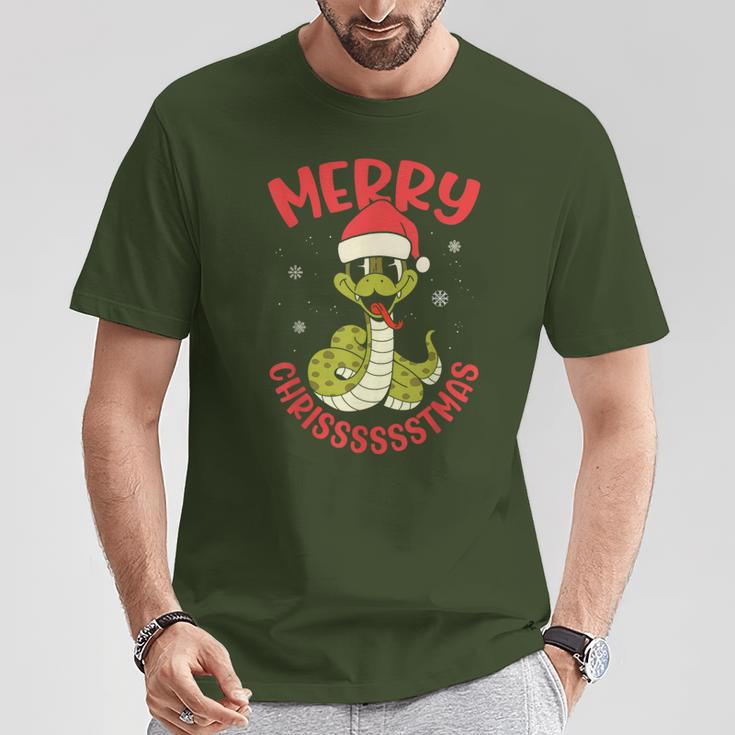 Merry Chrisssstmas Snake Cute Snake Christmas T-Shirt Lustige Geschenke