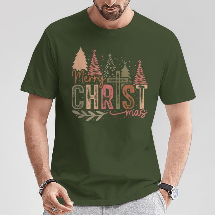 Merry Christmas Christian Christmas Tree T-Shirt Lustige Geschenke