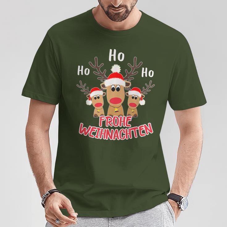 Merry Christmas Reindeer Ho Ho Ho Elk Christmas T-Shirt Lustige Geschenke