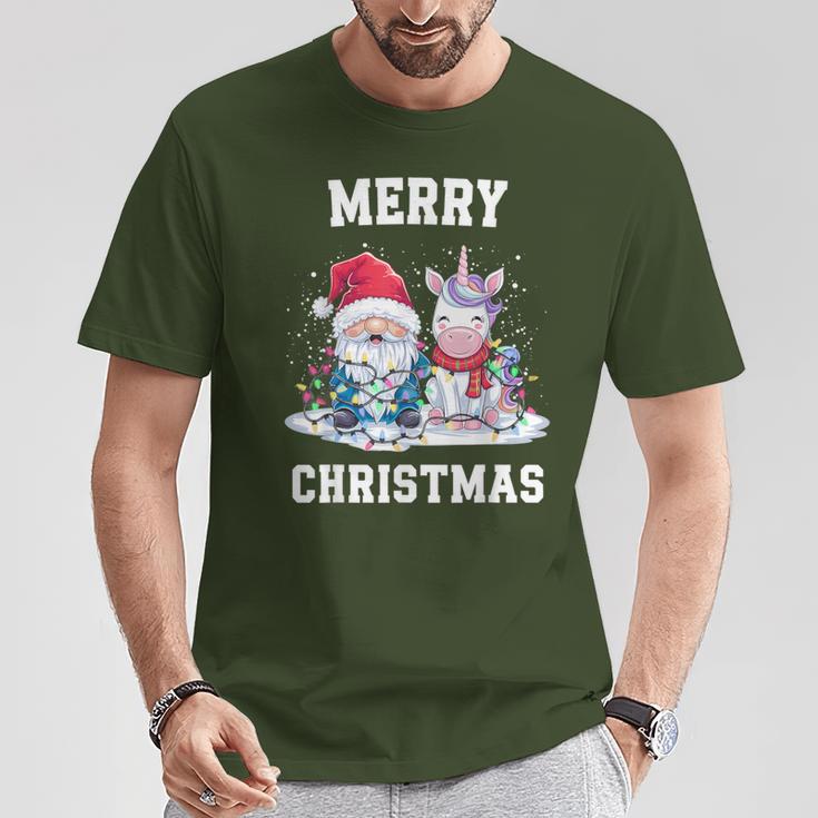 Merry Christmas Santa Hat Gnome Unicorn Xmas Party Christmas T-Shirt Lustige Geschenke