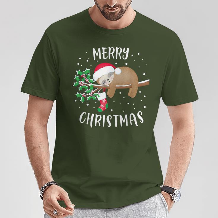 Merry Christmas Sloth Christmas Party Outfit Christmas T-Shirt Lustige Geschenke