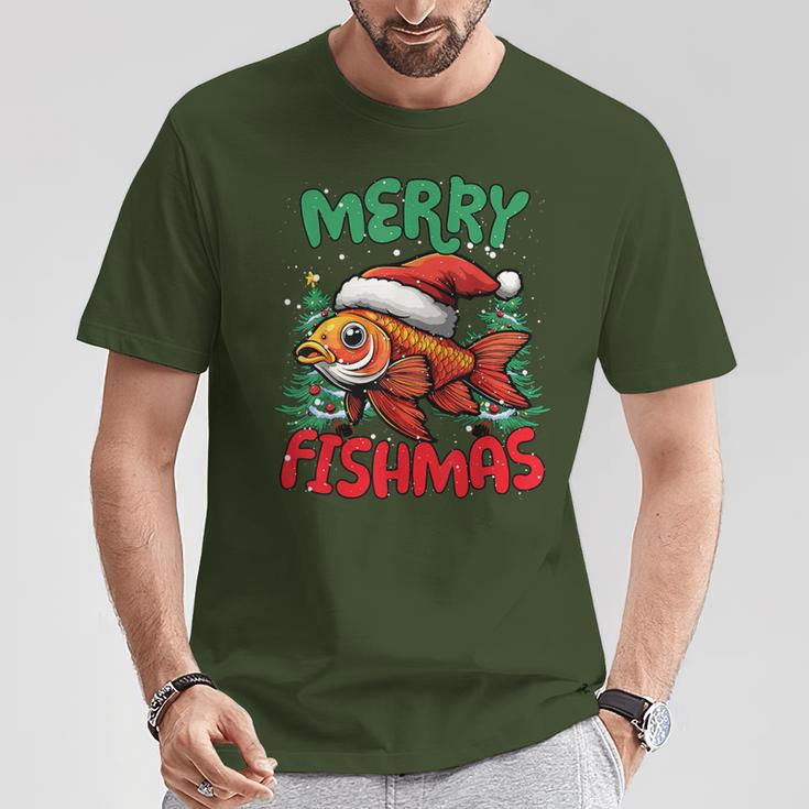 Merry Fishmas Fish Christmas T-Shirt Lustige Geschenke