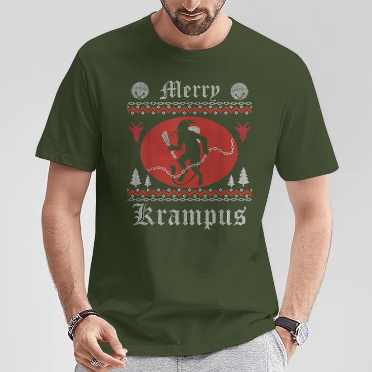 Merry Krampus Christmas Xmas Horror Ugly Jumper Evil Pyjamas S T-Shirt Lustige Geschenke