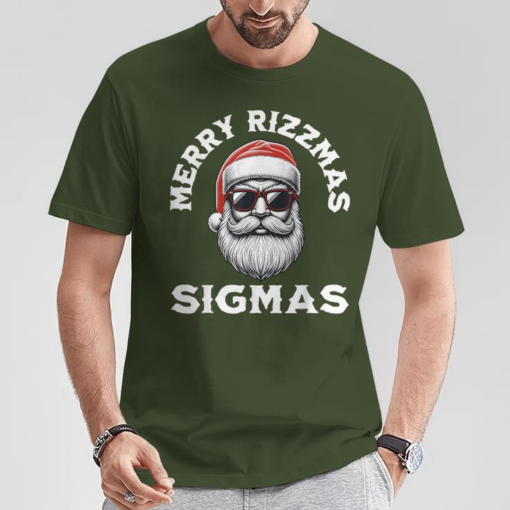 Merry Rizzmas Sigmas Rizz Christmas Santa N Gen Alpha T-Shirt Lustige Geschenke