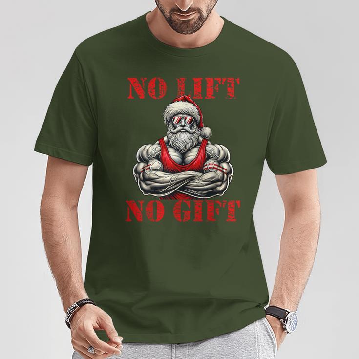 No Lift No Fitness Santa Muscle Christmas T-Shirt Lustige Geschenke