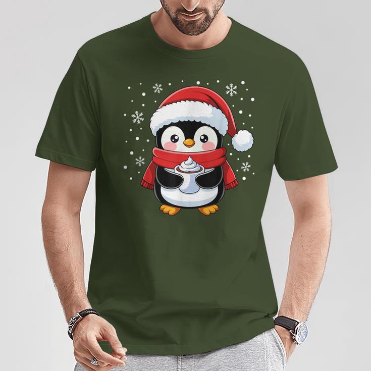 Penguin Christmas Santa Claus Cute Penguin Love T-Shirt Lustige Geschenke