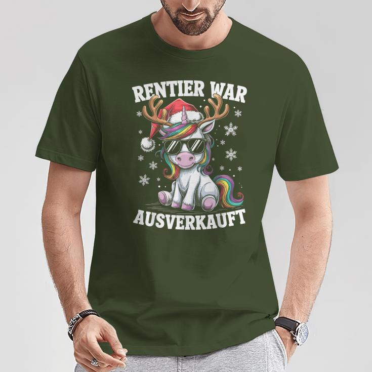 Reindeer Was Ausverkauft Christmas Unicorn Slogan T-Shirt Lustige Geschenke