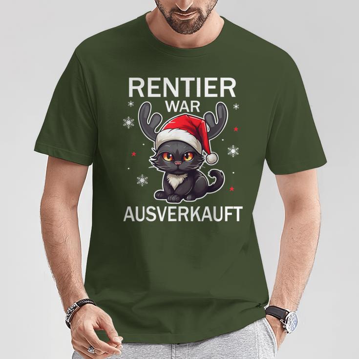 Reindeer Was Out Sold Cats Christmas T-Shirt Lustige Geschenke