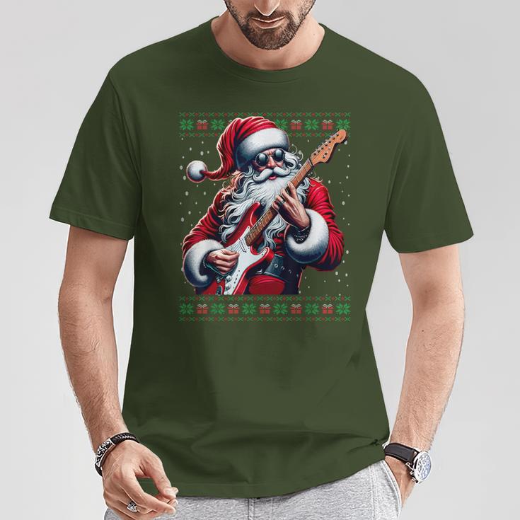 Santa Claus Guitar Ugly Christmas Jumper T-Shirt Lustige Geschenke