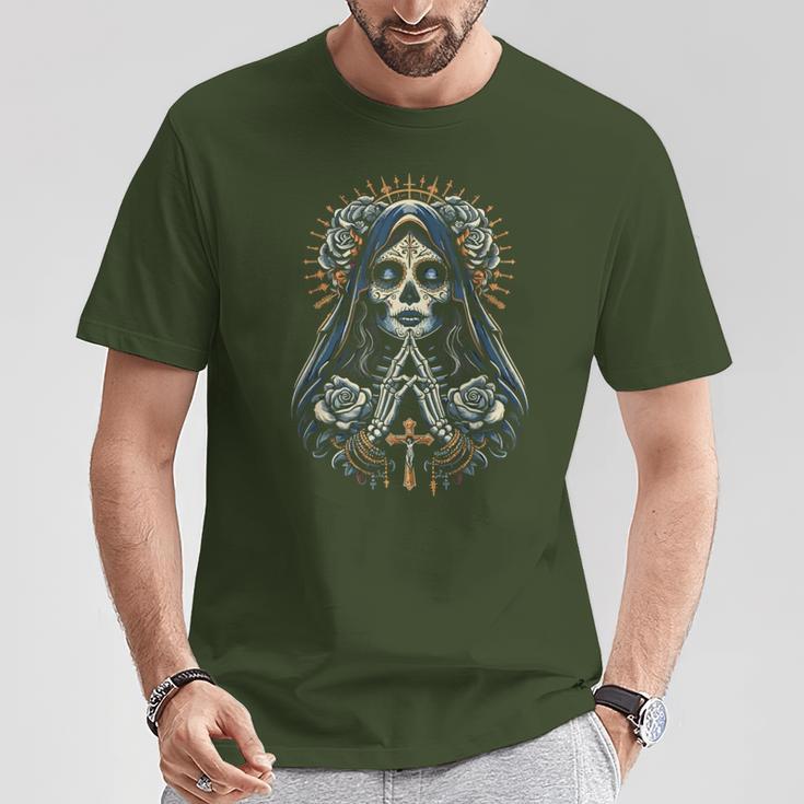 Skull Santa Muerte Christian T-Shirt Lustige Geschenke