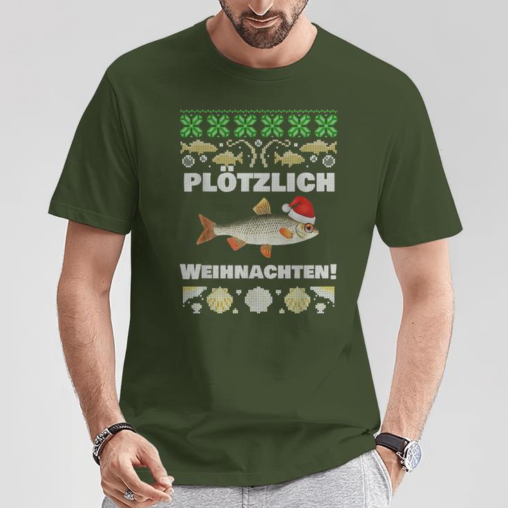 Suötzlich Christmas Fishing Plötz Red Eye Fish T-Shirt Lustige Geschenke