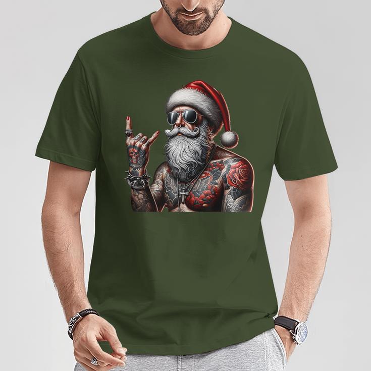 Tattooed Santa Claus Inked Christmas & Women T-Shirt Lustige Geschenke