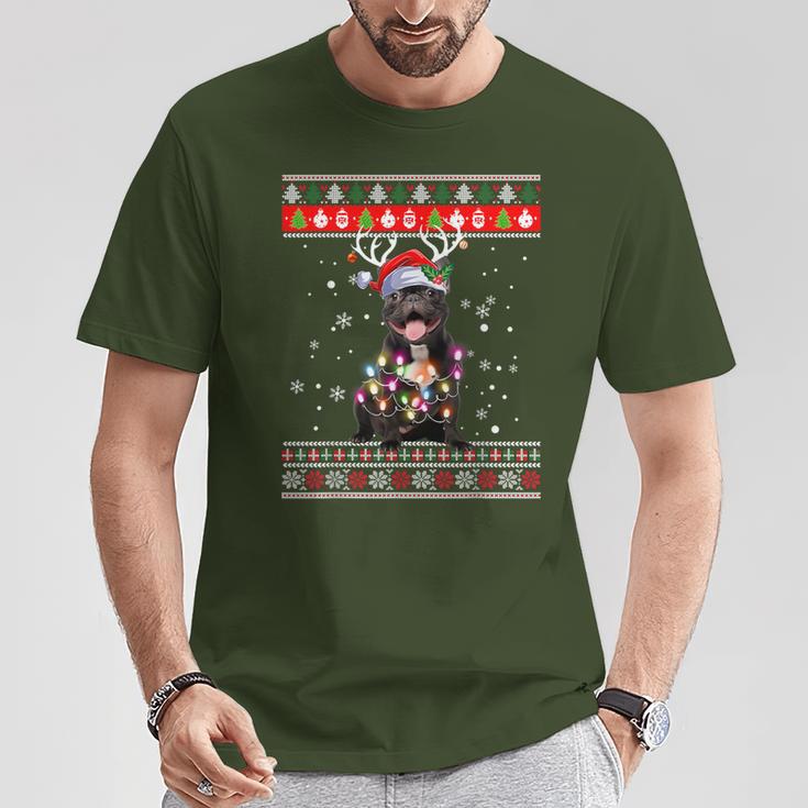 Ugly Christmas Jumper French Bulldog Dog Puppy Christmas Pajamas T-Shirt Lustige Geschenke