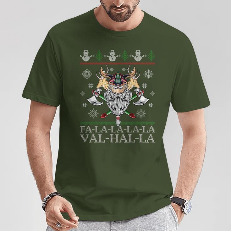 Viking Santaiking Christmas Jumper Falalalaalhalla S T-Shirt Lustige Geschenke