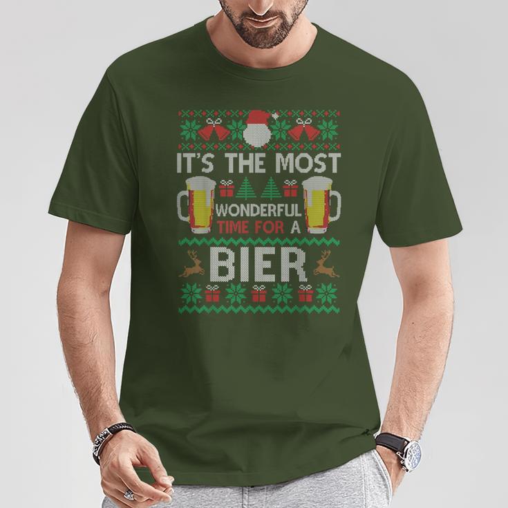 Most Wonderful Time For A Beer Ugly Christmas Sweater T-Shirt Lustige Geschenke