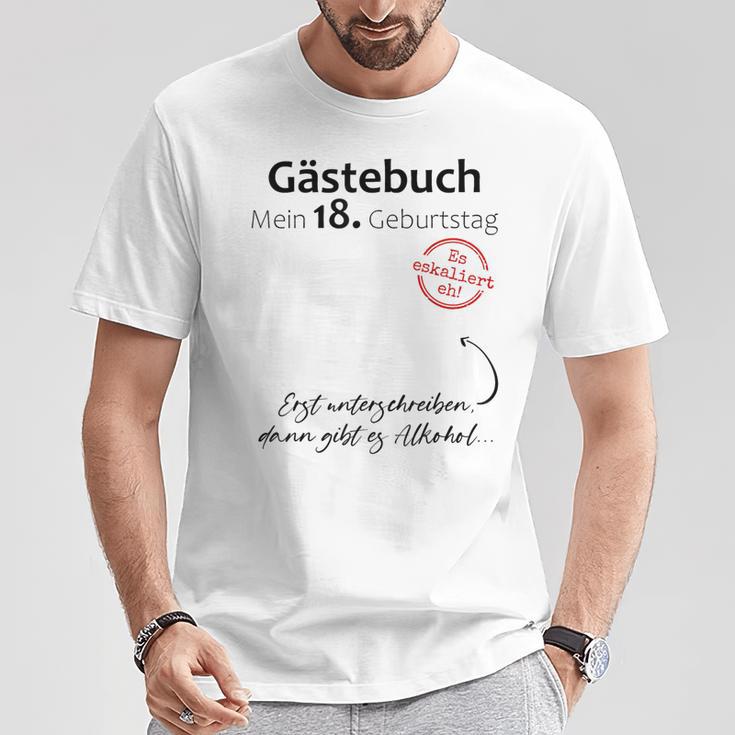 18Th Birthday Party Guest Book Boys Girls Decorative T-Shirt Lustige Geschenke