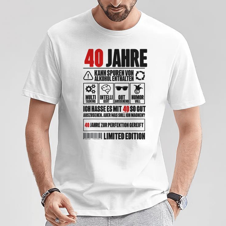 40Th Birthday 40 Years Decorative T-Shirt Lustige Geschenke