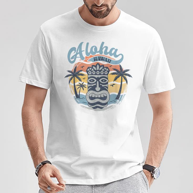 Aloha Hawaii Retro Sunset Tiki Hawaii Beachintage T-Shirt Lustige Geschenke