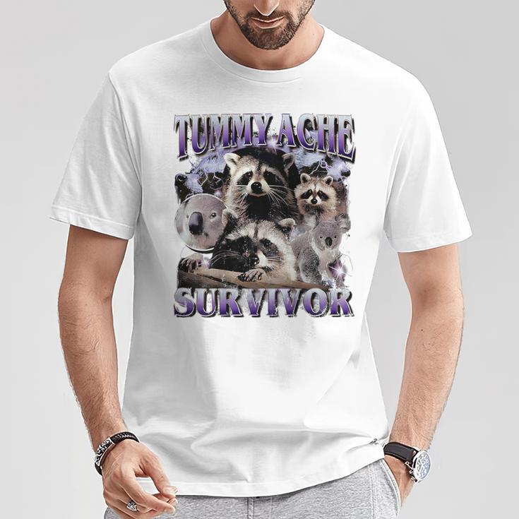 Belly Pain Survivor Raccoon T-Shirt Lustige Geschenke