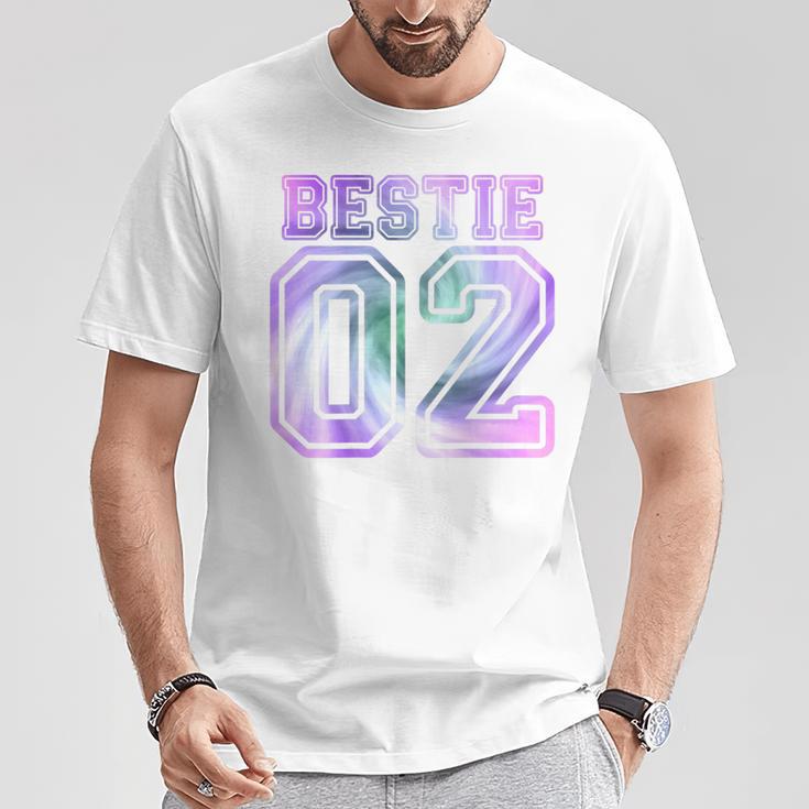 Bff 02 Best Friends Matching Bestie For 2 Tie Dye On Back T-Shirt Lustige Geschenke