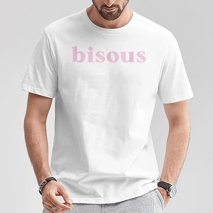 Bisous Kisses Graphic Blue S T-Shirt Lustige Geschenke