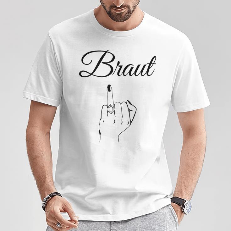 Braut Mittelfinger Junggesellenabschied Lustig Jga T-Shirt Lustige Geschenke