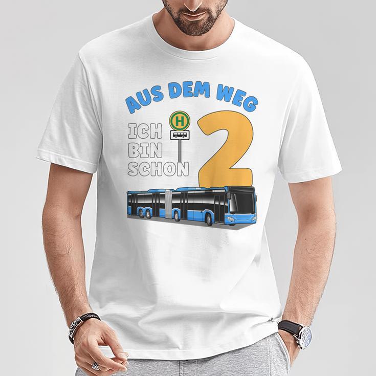 Children's 2 Years Boy Little Bus Driver 2Nd Birthday Bus Articulated Bus T-Shirt Lustige Geschenke