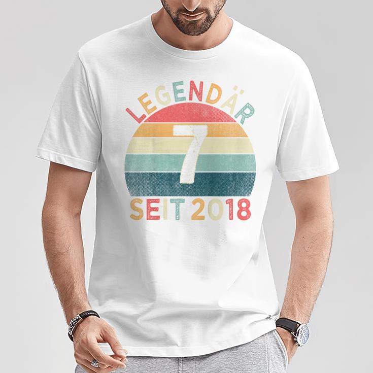 Children's 7Th Birthday Legendary Since 2018Intage 7 Years Old T-Shirt Lustige Geschenke