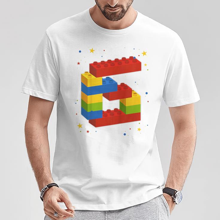 Children's Building Blocks Birthday Boy Girl 6 Years Old Bricks T-Shirt Lustige Geschenke