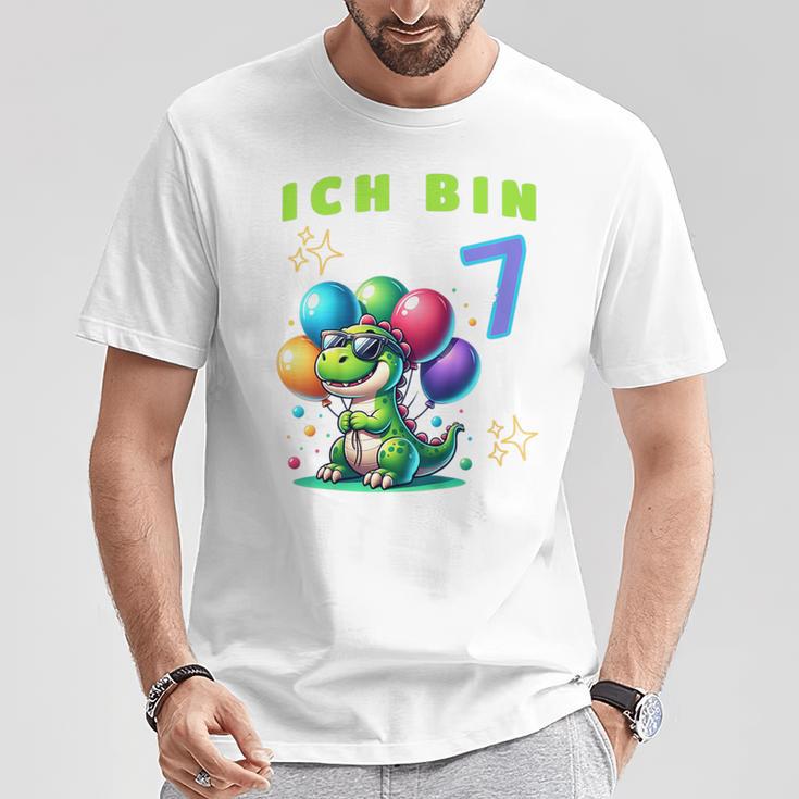 Children's Dino Children's Ich Bin Sieben 7 Jahre Alt T-Shirt Lustige Geschenke