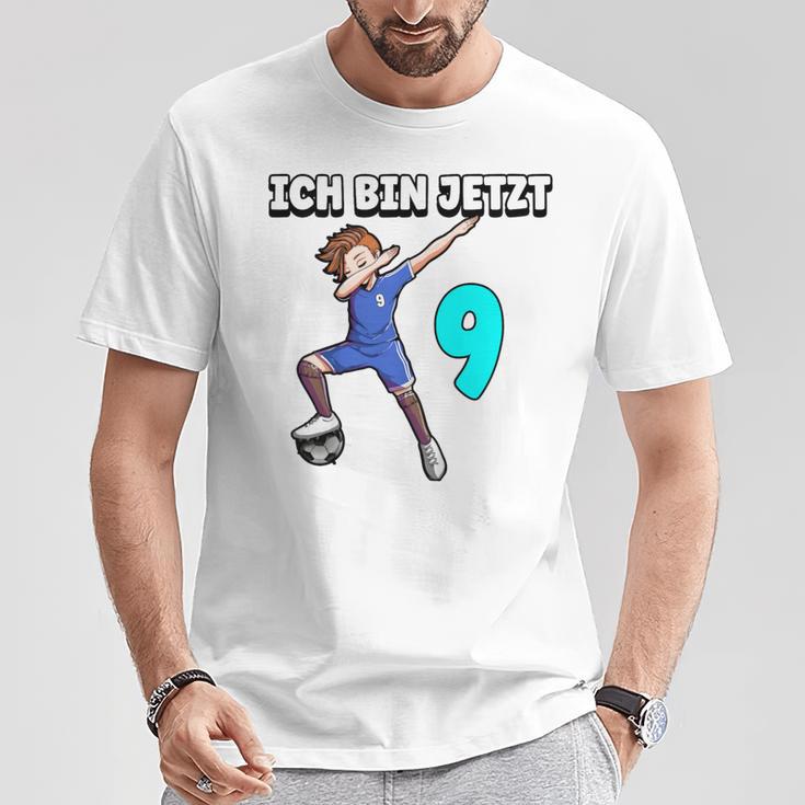 Children's Ich Bin Jetzt 9 Football Boy Dabbing 9Th Birthday T-Shirt Lustige Geschenke