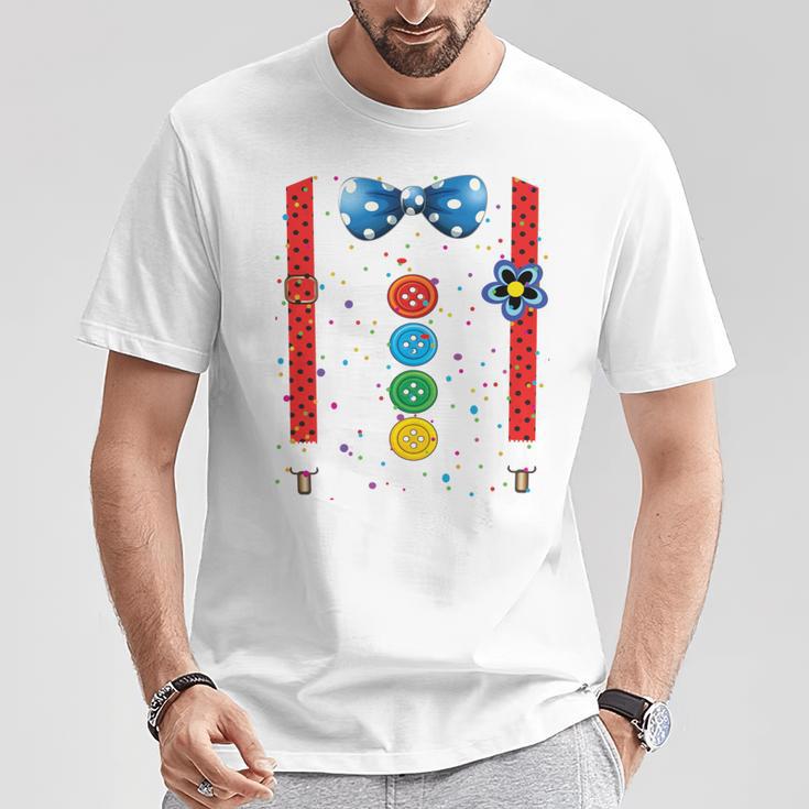 Clown Carnival Costume Clown Costume Clown Fancy Dress Confetti T-Shirt Lustige Geschenke