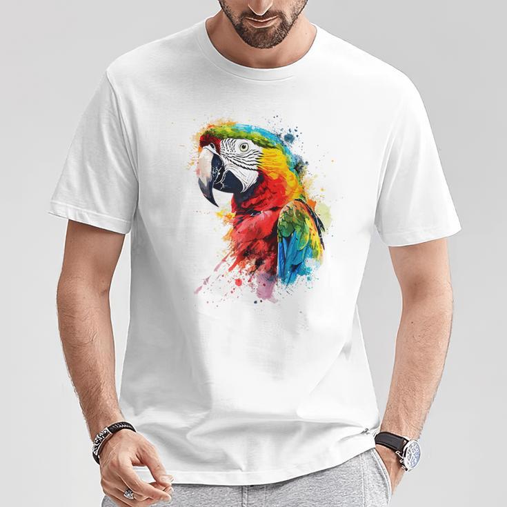 Colourful Parrot Watercolor T-Shirt Lustige Geschenke