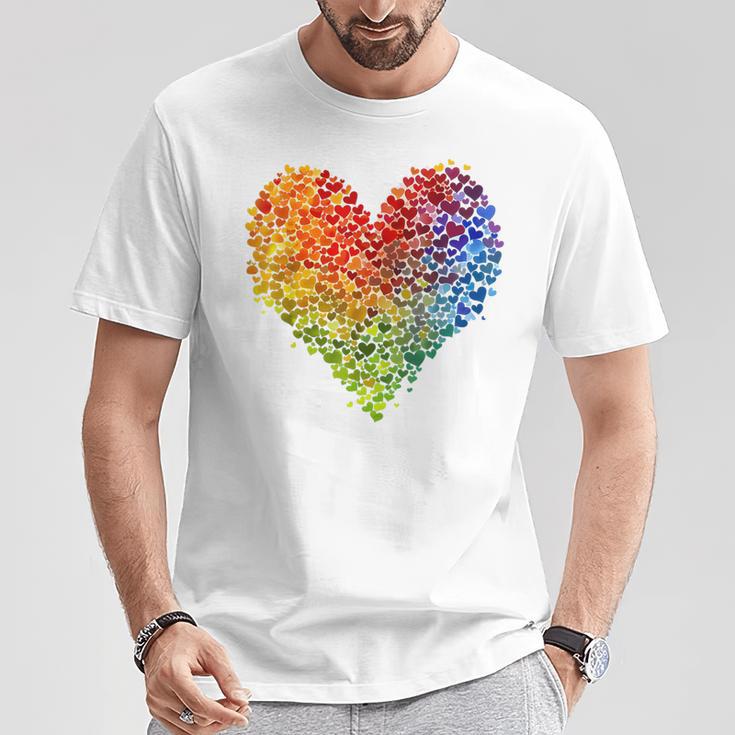 Csd Parade Rainbow Lgbt Heart Lgbtq Flowers Pride Love T-Shirt Lustige Geschenke