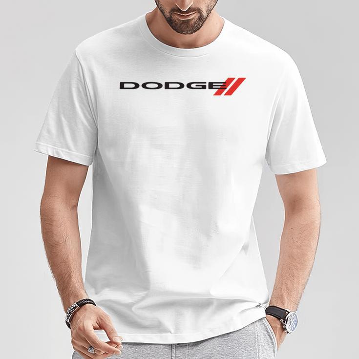 Dodge Wordmark Logo Gray T-Shirt Lustige Geschenke