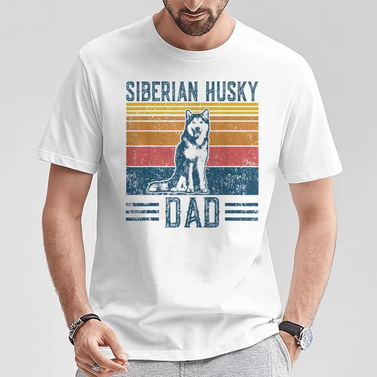 Dog Husky Papa -Intage Siberian Husky Dad T-Shirt Lustige Geschenke