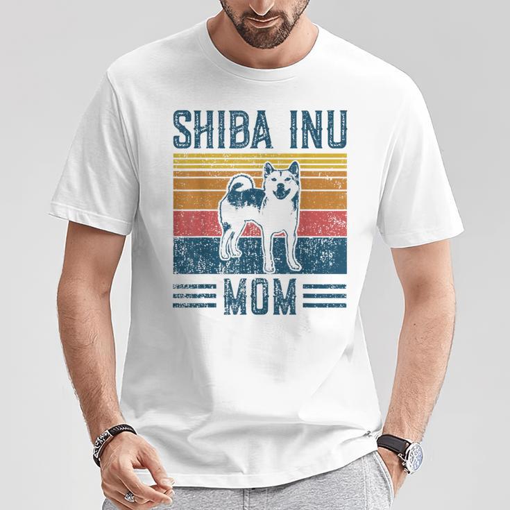 Dog Shiba Inu Mom -Intage Shiba Inu Mom Gray T-Shirt Lustige Geschenke