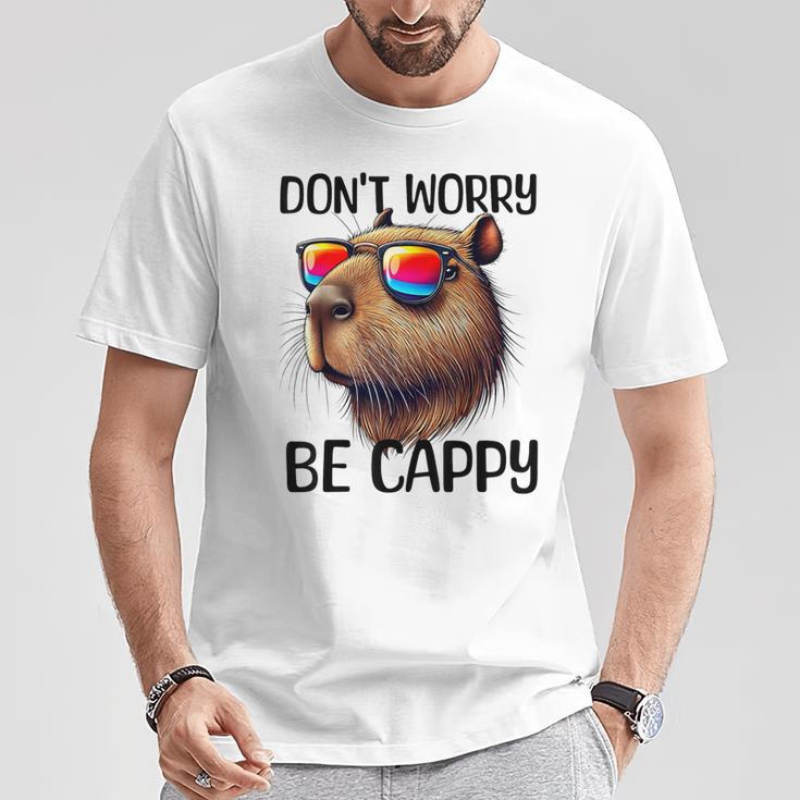 Don't Worry Be Cappy Capybara Water Pig T-Shirt Lustige Geschenke