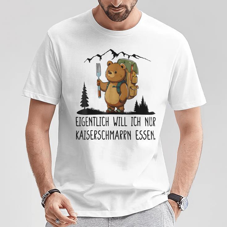 Eigentlich Will Ich Nur Kaiserschmarrn Essen Gray T-Shirt Lustige Geschenke