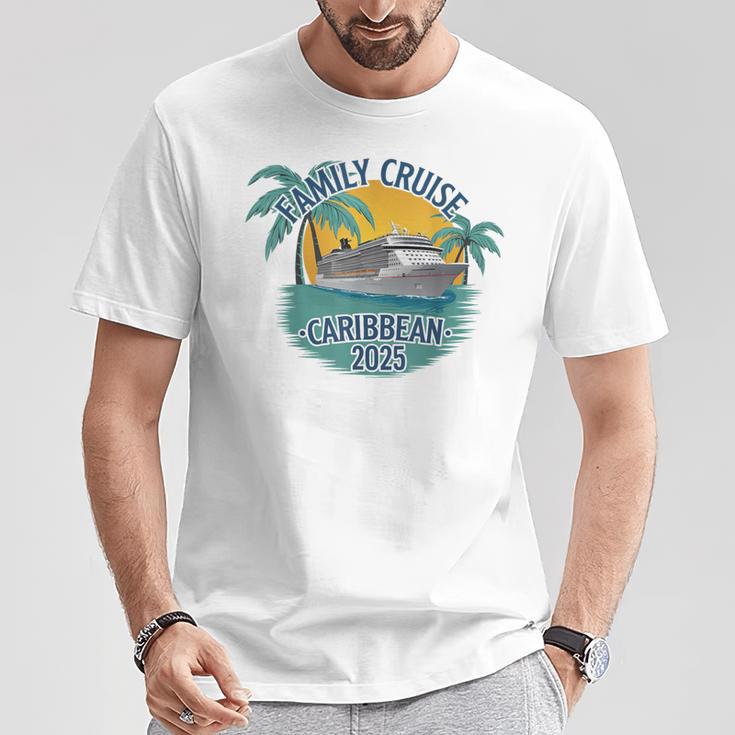 Family Cruise Caribbean 2025 Nautical Adventure Souvenir T-Shirt Lustige Geschenke