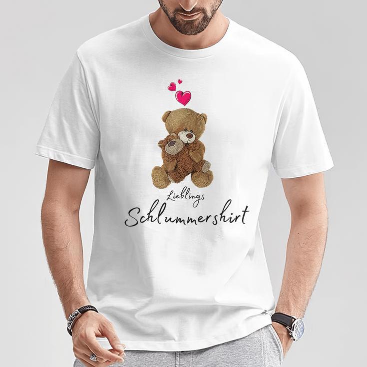 Favourite Teddy Bear Sleep With Heart Pyjamas Teddy T-Shirt Lustige Geschenke