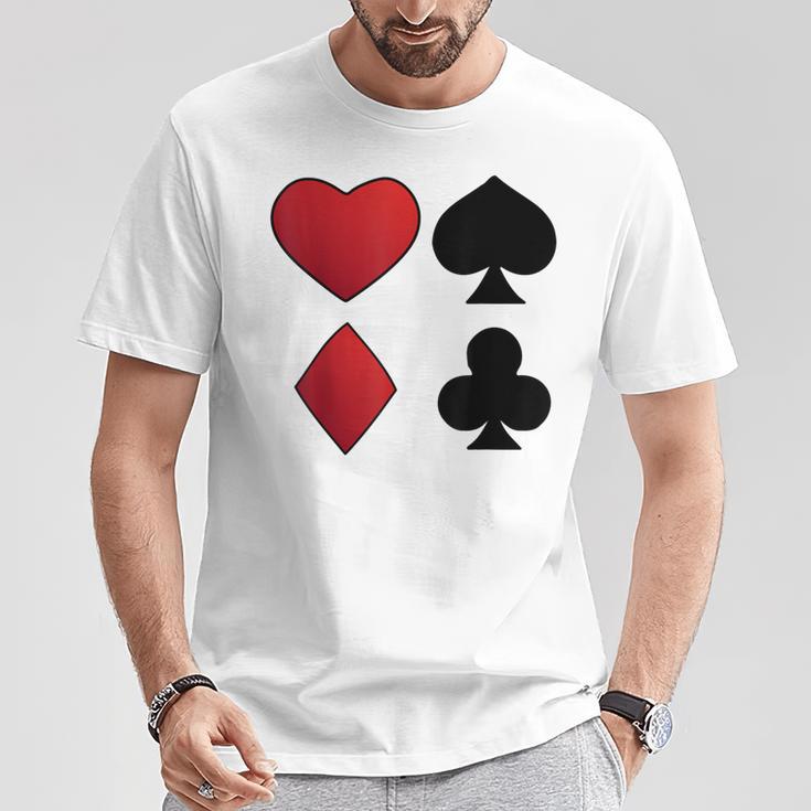 Poker Playing Cards Cross Heart Motif Card Fun T-Shirt Lustige Geschenke