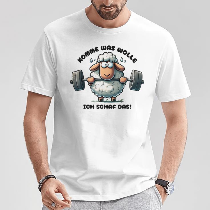 Sheep Motivation Motivational Saying Fun Humour Gray T-Shirt Lustige Geschenke