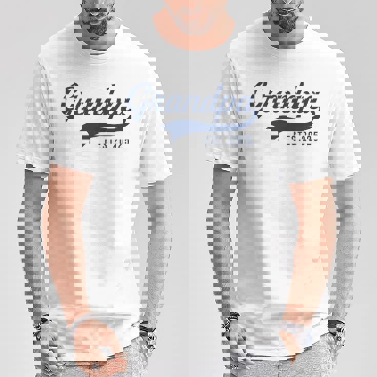 Grandpa Est 2025 Promocionado A Abuelo 2025 Nuevo Abuelo Camiseta unisex Regalos divertidos